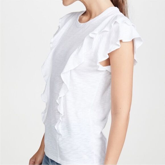 Veronica Beard Bea Short Sleeve Ruffle Tee - Size XL MSRP: $ 168.00 - Picture 7 of 8